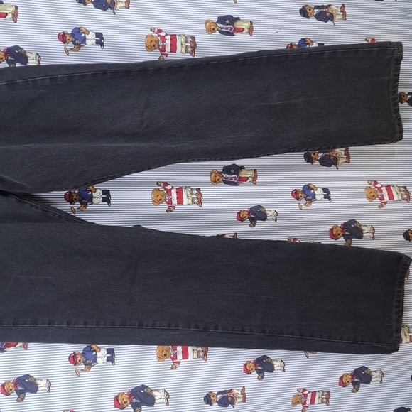 Y2K Levi's 501 button fly black wash fade straight leg denim jeans Size 33 / 34 - Picture 4 of 7